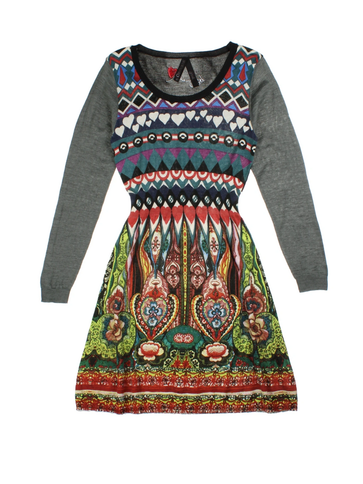 Y2K Desigual Patterned Dress (Size S)
