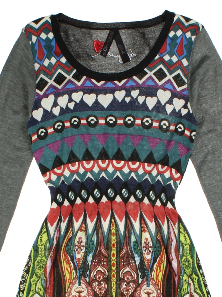 Y2K Desigual Patterned Dress (Size S)