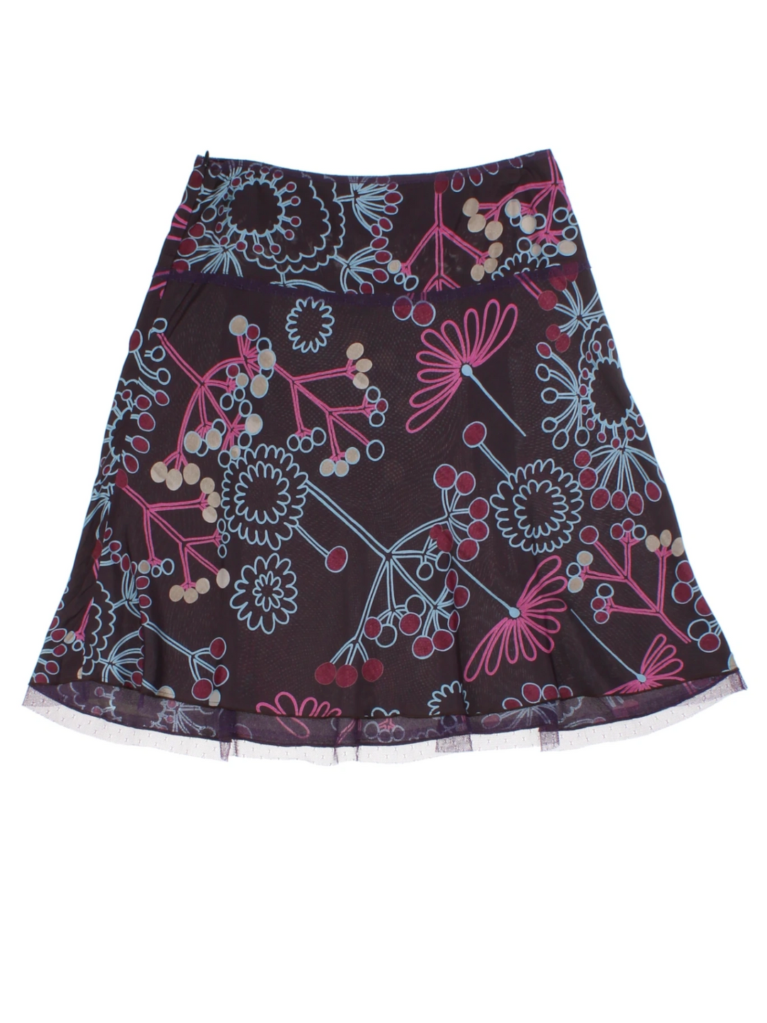 Y2K Patterned Midi Skirt (Size S)
