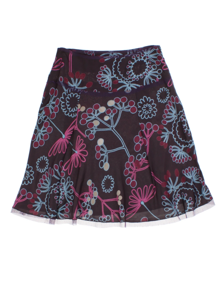 Y2K Patterned Midi Skirt (Size S)