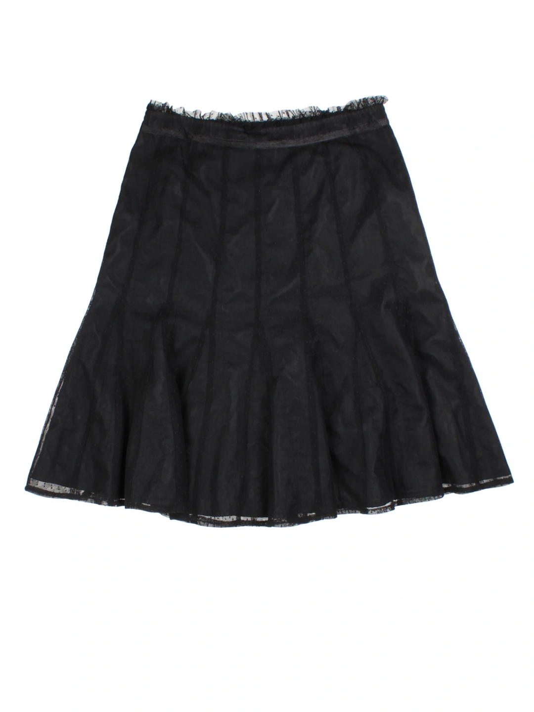 Y2K Sheer Layered Midi Skirt (Size L)