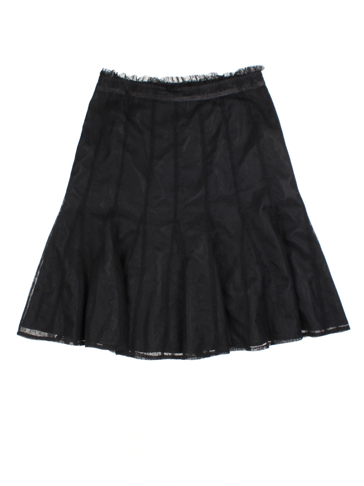 Y2K Sheer Layered Midi Skirt (Size L)