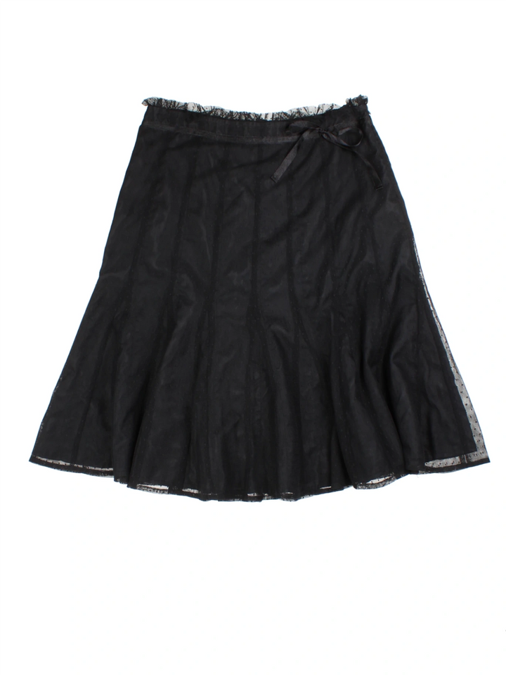 Y2K Sheer Layered Midi Skirt (Size L)