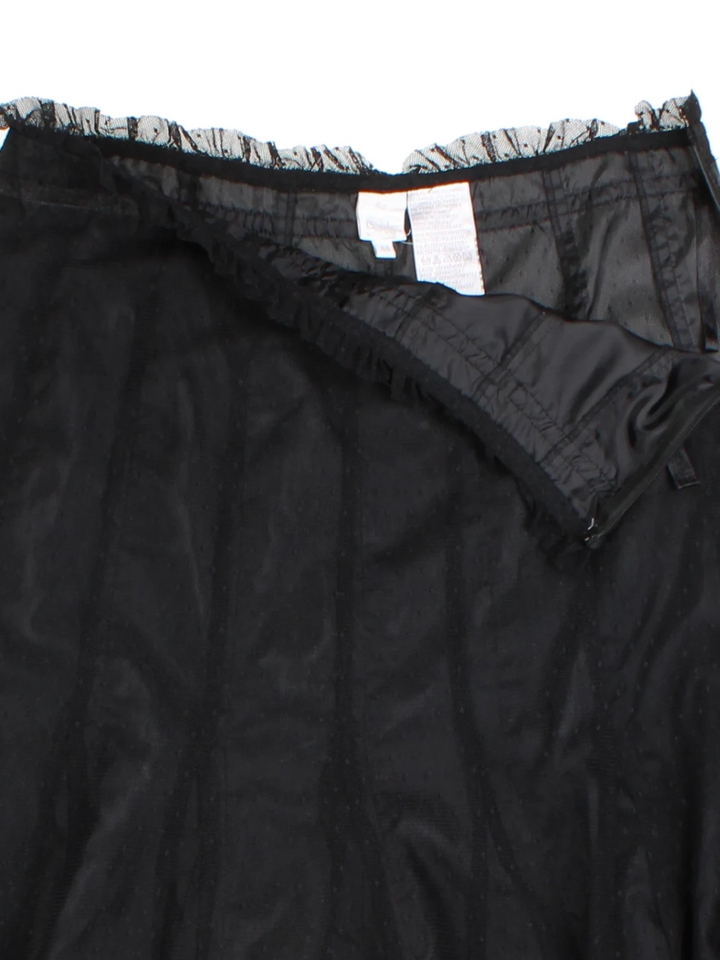 Y2K Sheer Layered Midi Skirt (Size L)