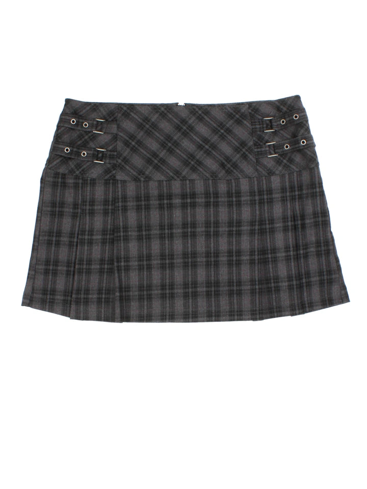 Y2K Plaid Mini Skirt (Size L)