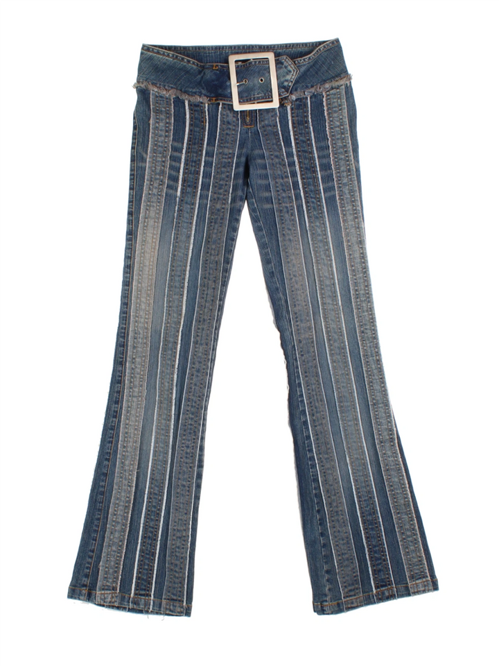 Y2K Striped Flared Jeans (Size XS)