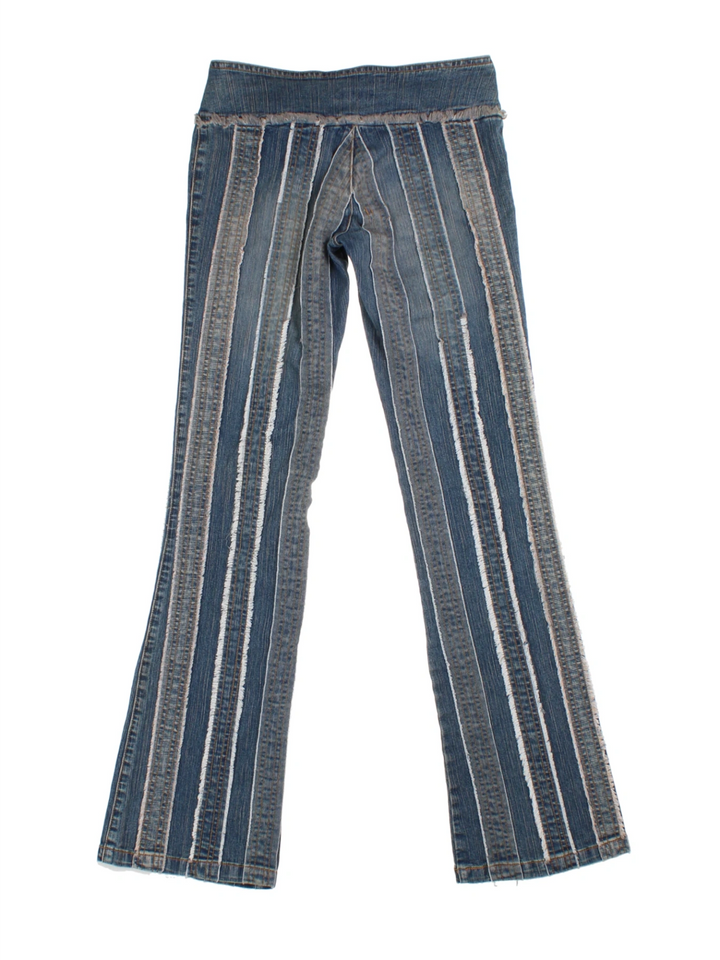 Y2K Striped Flared Jeans (Size XS)