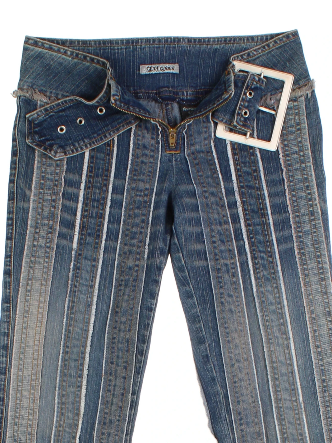 Y2K Striped Flared Jeans (Size XS)