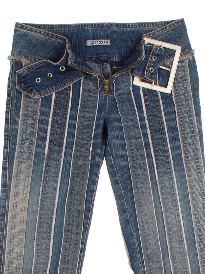Y2K Striped Flared Jeans (Size XS)