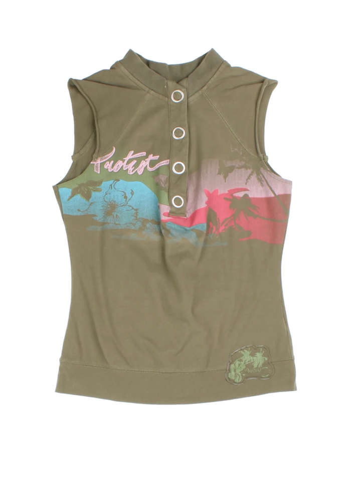 Y2K Graphic Sleeveless Top (Size S)