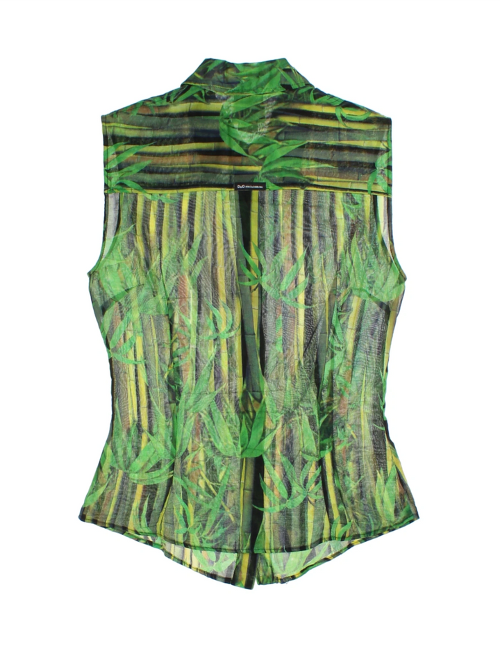 Y2K Dolce & Gabbana Patterned Blouse (Size XXS)