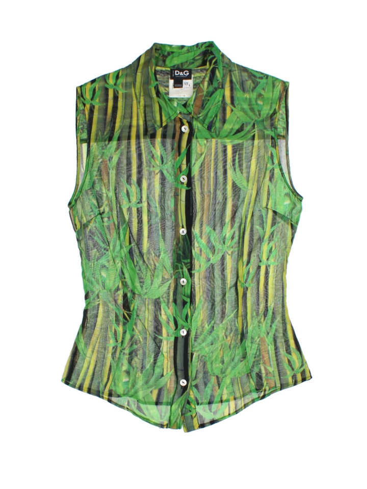 Y2K Dolce & Gabbana Patterned Blouse (Size XXS)
