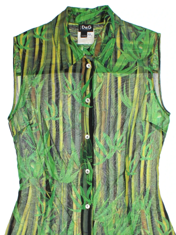 Y2K Dolce & Gabbana Patterned Blouse (Size XXS)