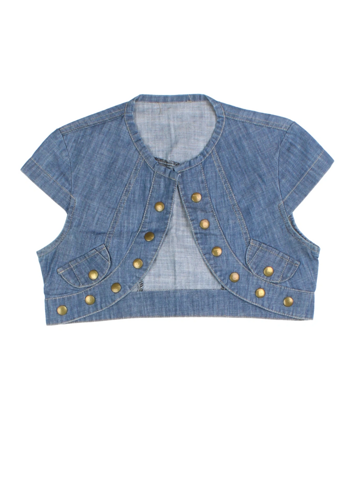 Y2K Denim Cropped Jacket (Size XXS)