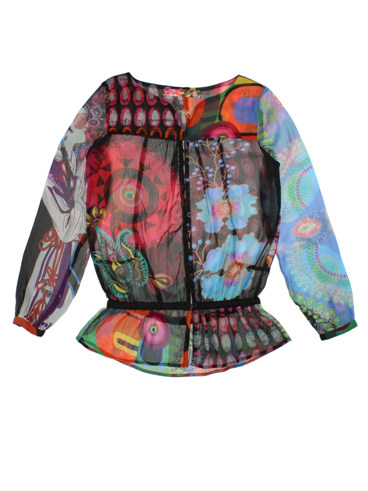 Y2K Desigual Sheer Top (Size M)
