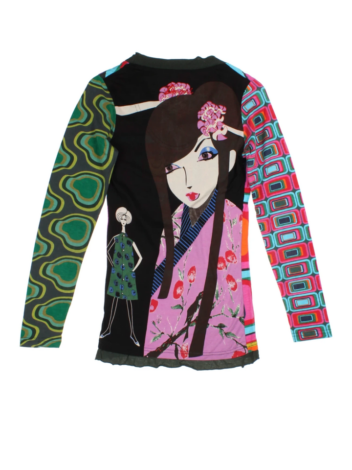 Y2K Desigual Graphic Top (Size XXS)