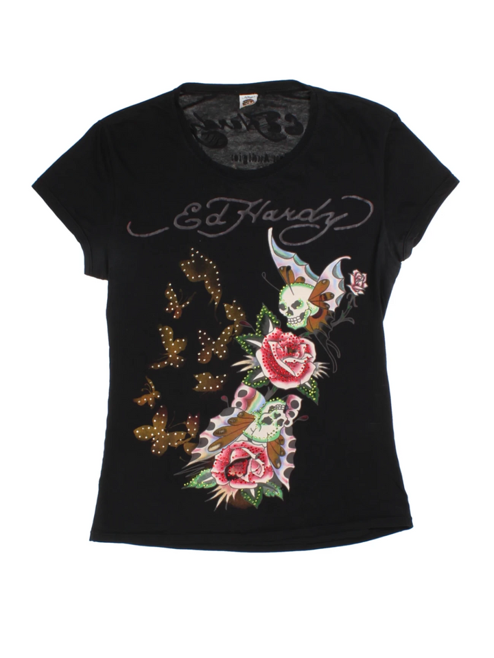 Y2K Ed Hardy Graphic T-Shirt (Size M)