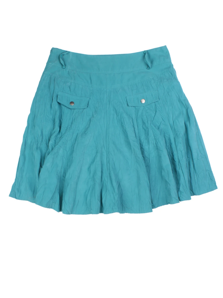 Y2K Teal Mini Skirt (Size M)