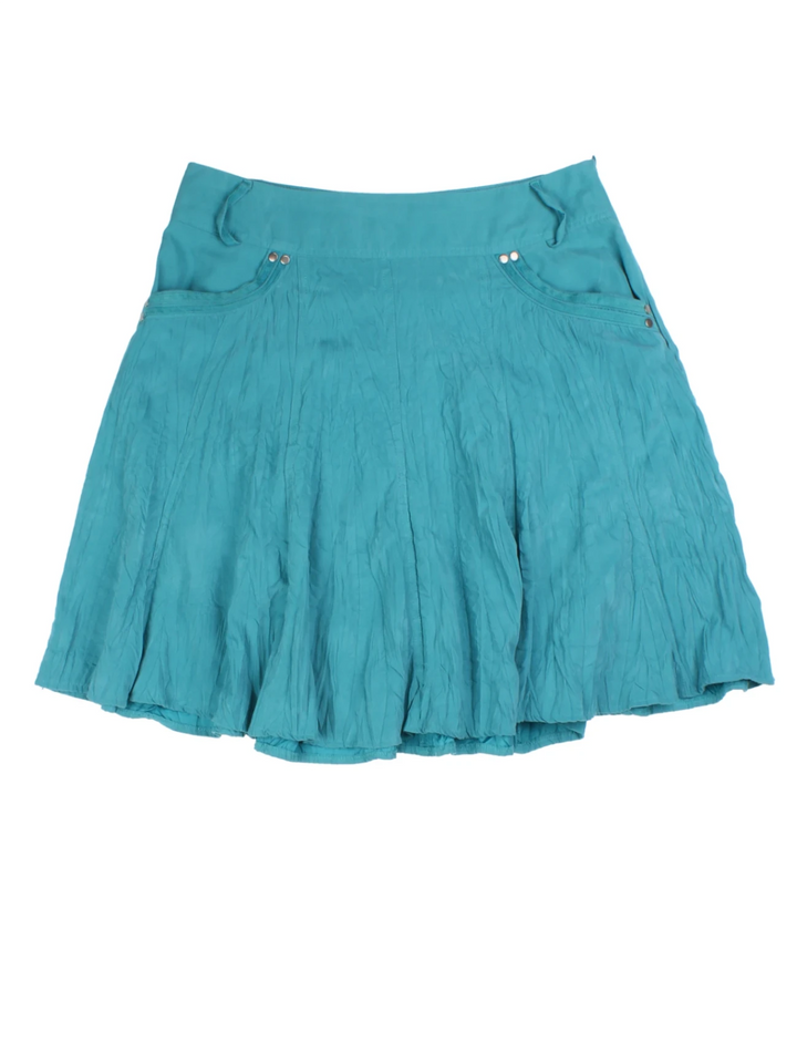 Y2K Teal Mini Skirt (Size M)