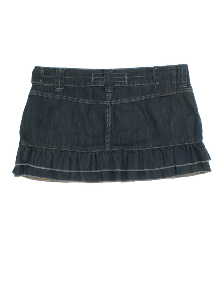 Y2K Denim Mini Skirt (Size XL)