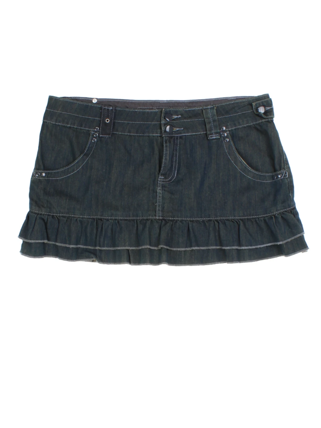 Y2K Denim Mini Skirt (Size XL)
