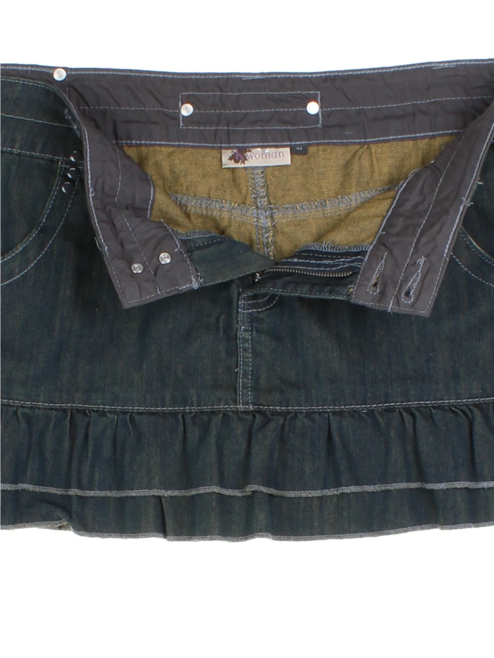 Y2K Denim Mini Skirt (Size XL)