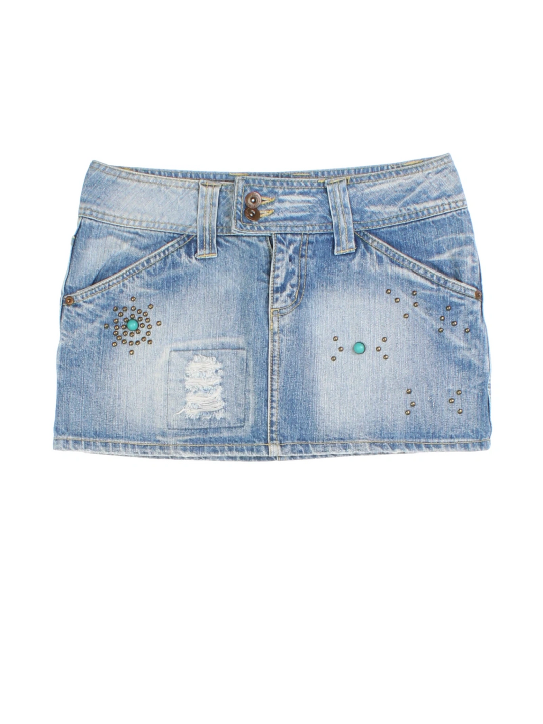 Y2K Denim Mini Skirt (Size XXS)