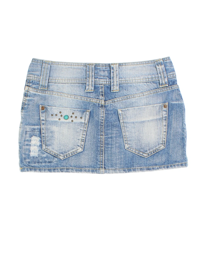 Y2K Denim Mini Skirt (Size XXS)