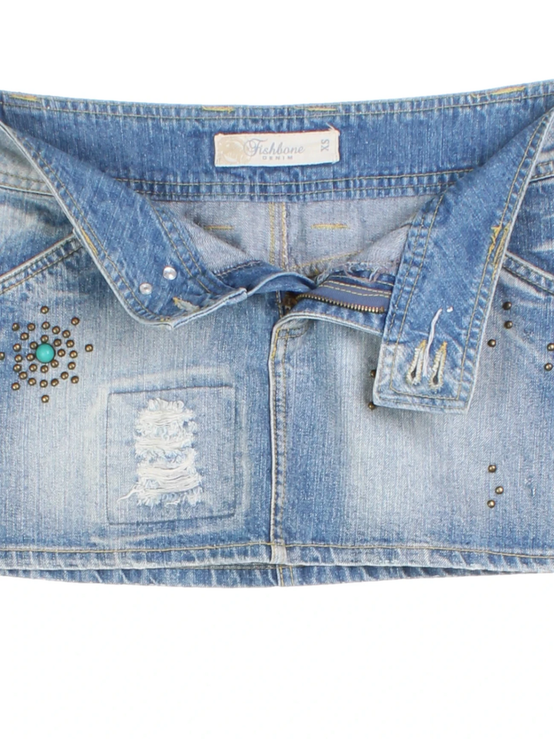 Y2K Denim Mini Skirt (Size XXS)