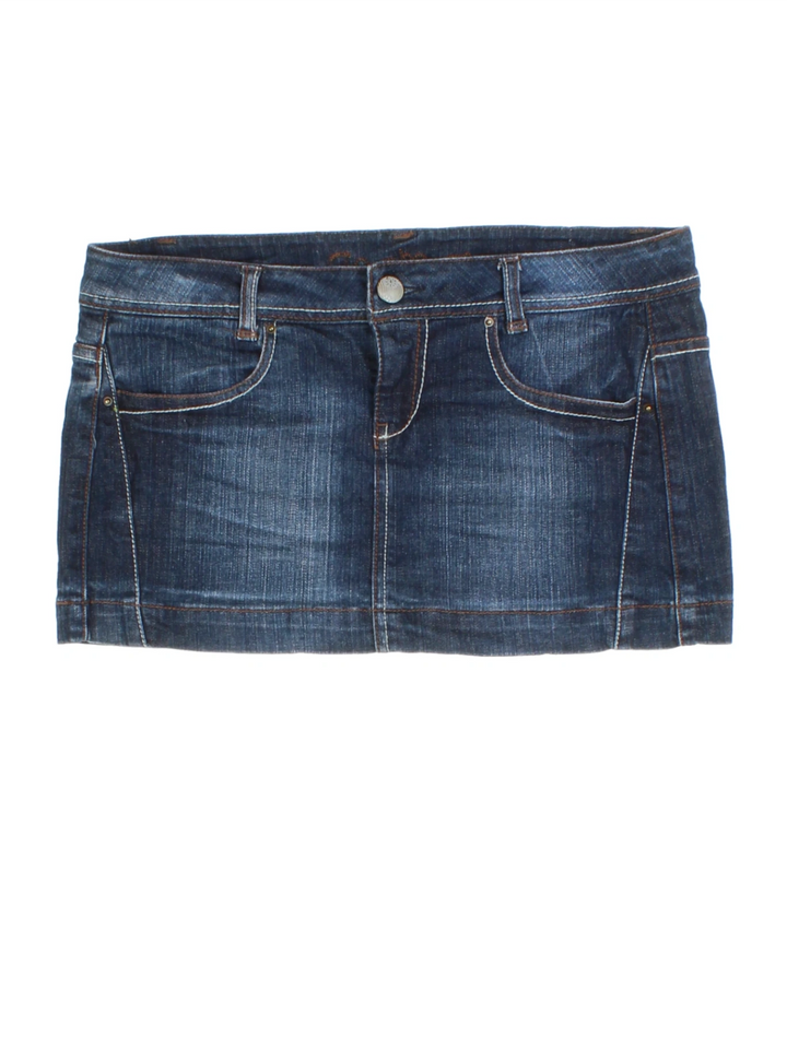 Y2K Denim Mini Skirt (Size M)