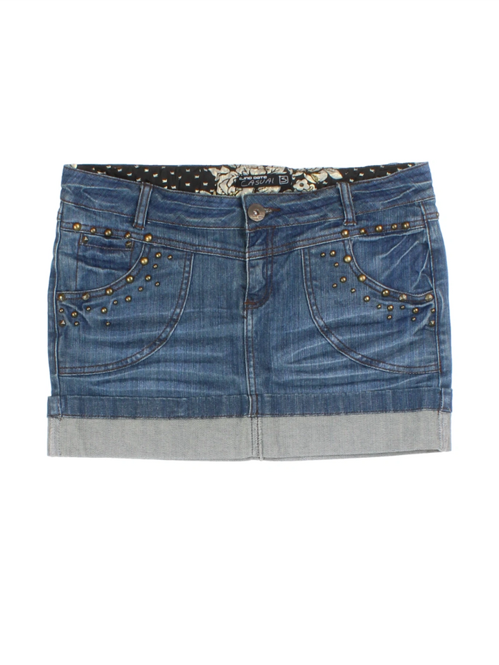 Y2K Denim Mini Skirt (Size M)