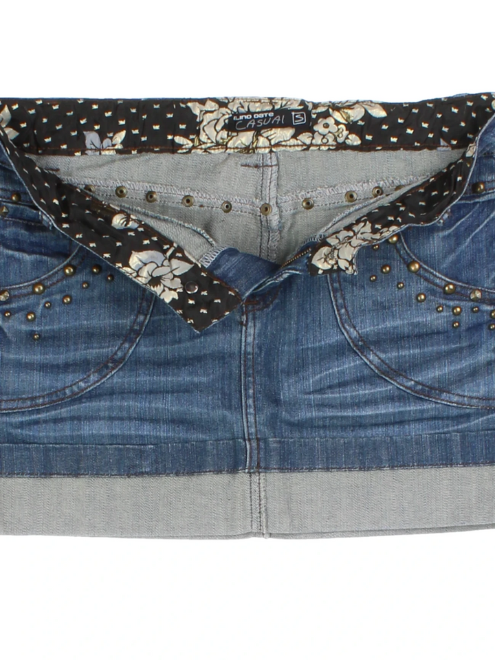 Y2K Denim Mini Skirt (Size M)