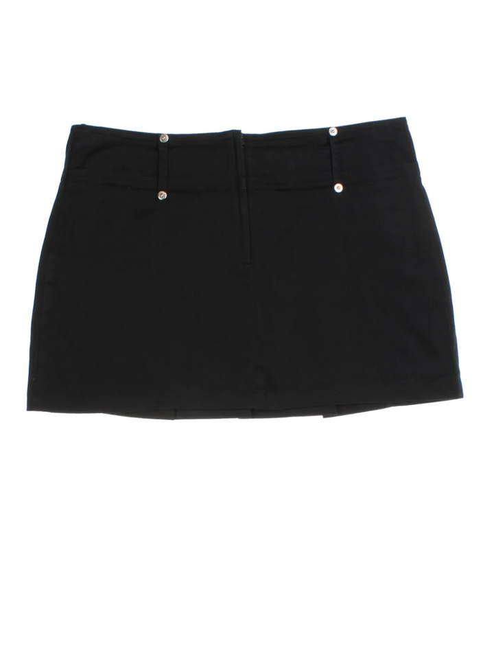 Y2K Black Pleated Mini Skirt (Size M)