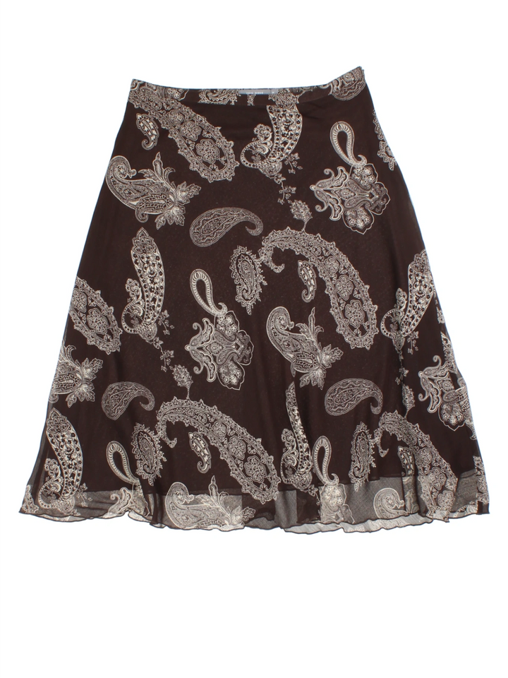 Y2K Paisley Midi Skirt (Size XXS)