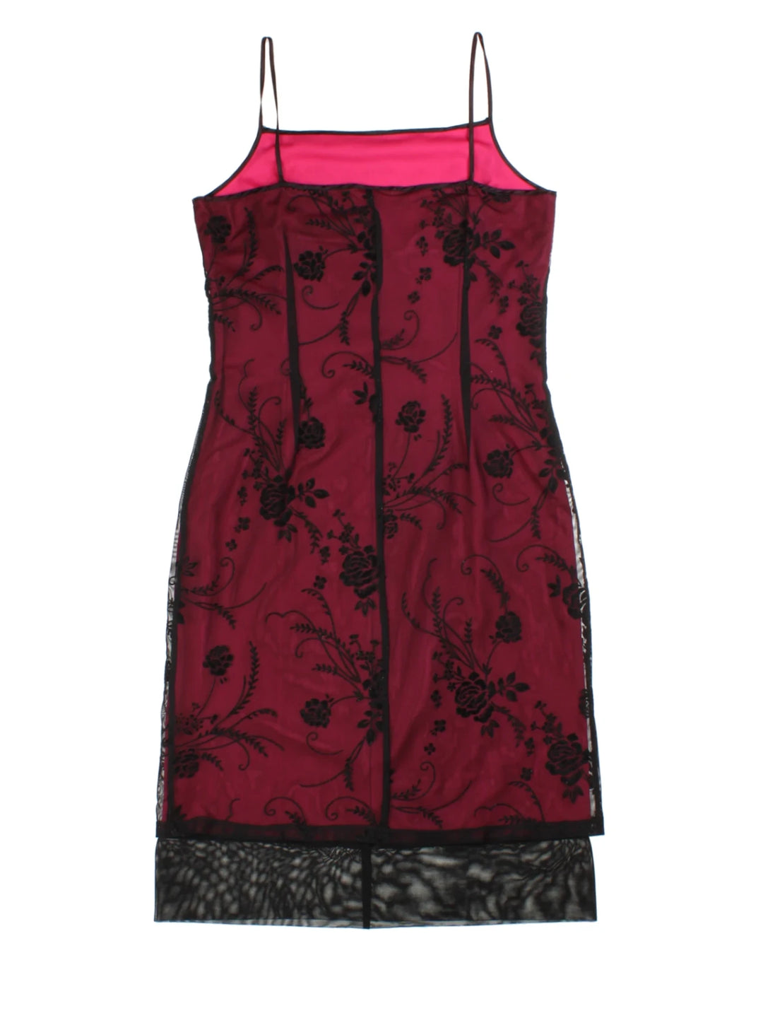 Y2K Sheer Layered Midi Dress (Size XS)