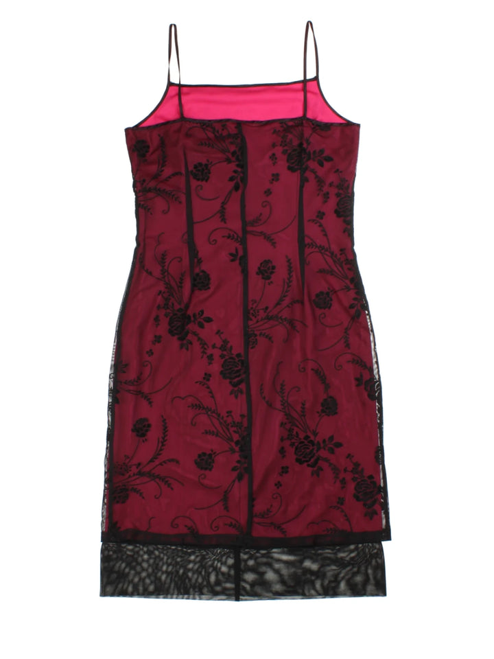 Y2K Sheer Layered Midi Dress (Size XS)