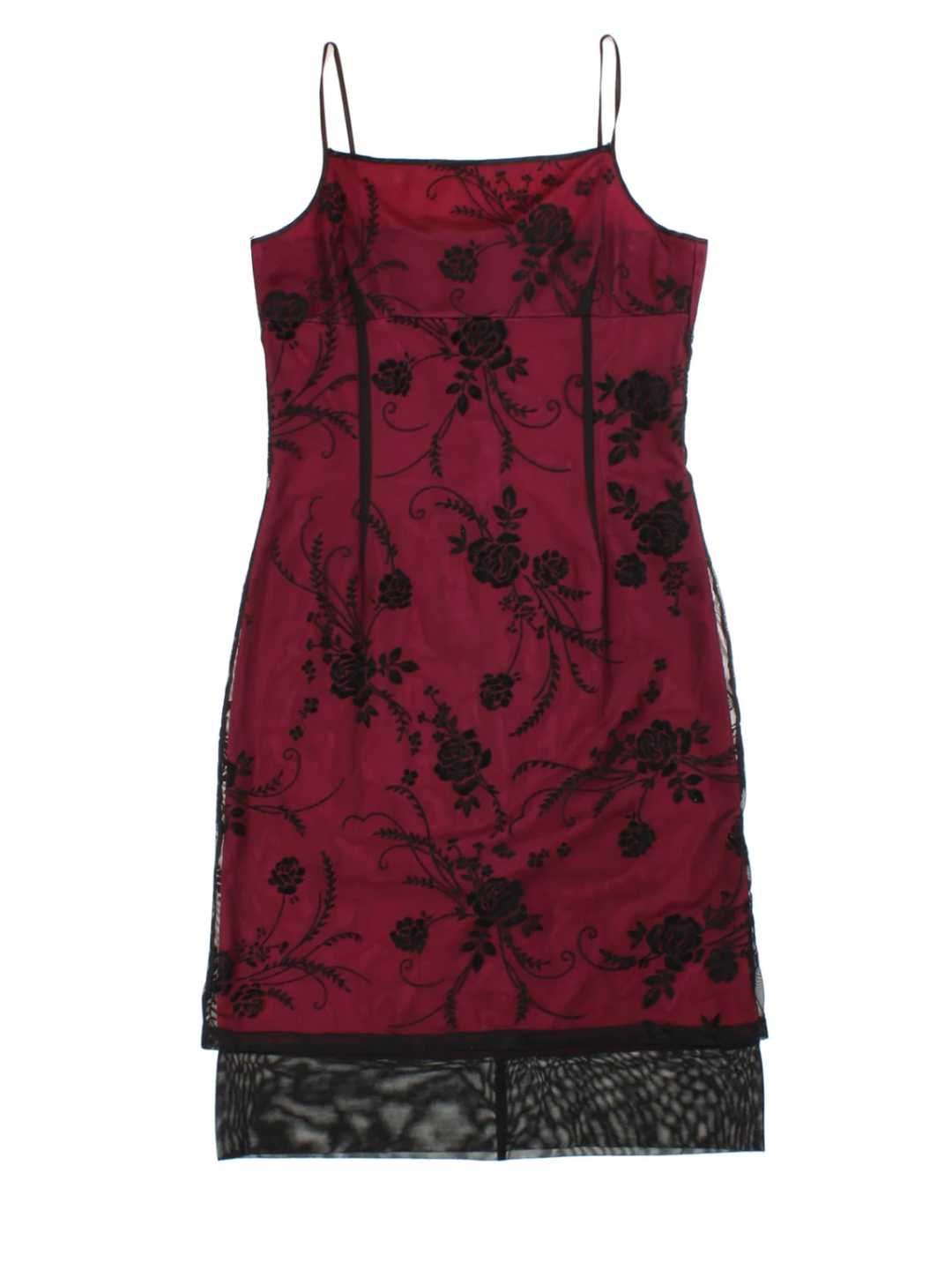Y2K Sheer Layered Midi Dress (Size XS)