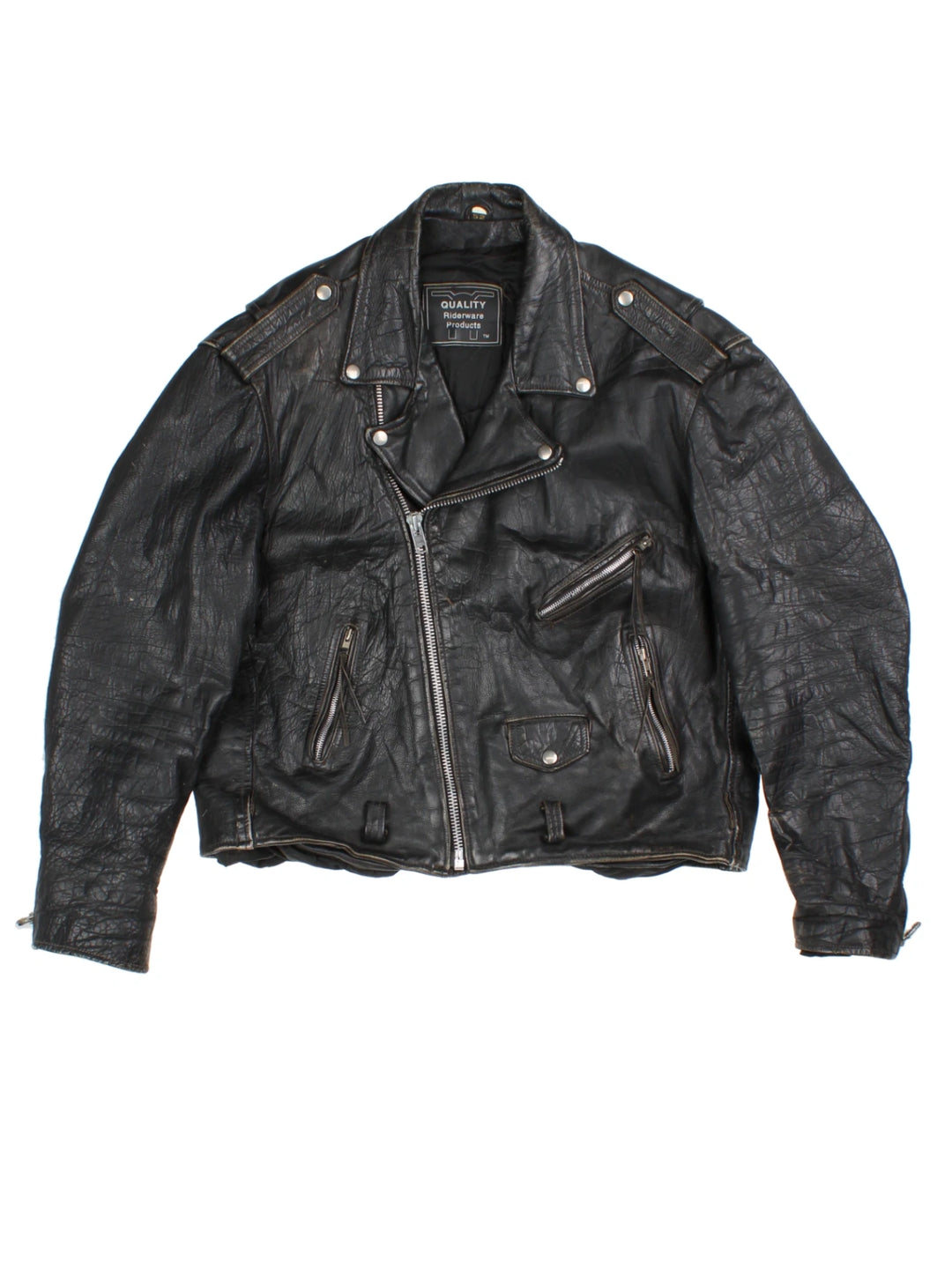 Leather Biker Jacket (Size XXL)