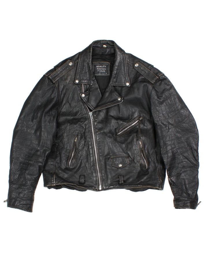 Leather Biker Jacket (Size XXL)