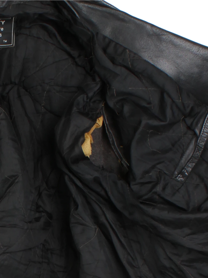 Leather Biker Jacket (Size XXL)