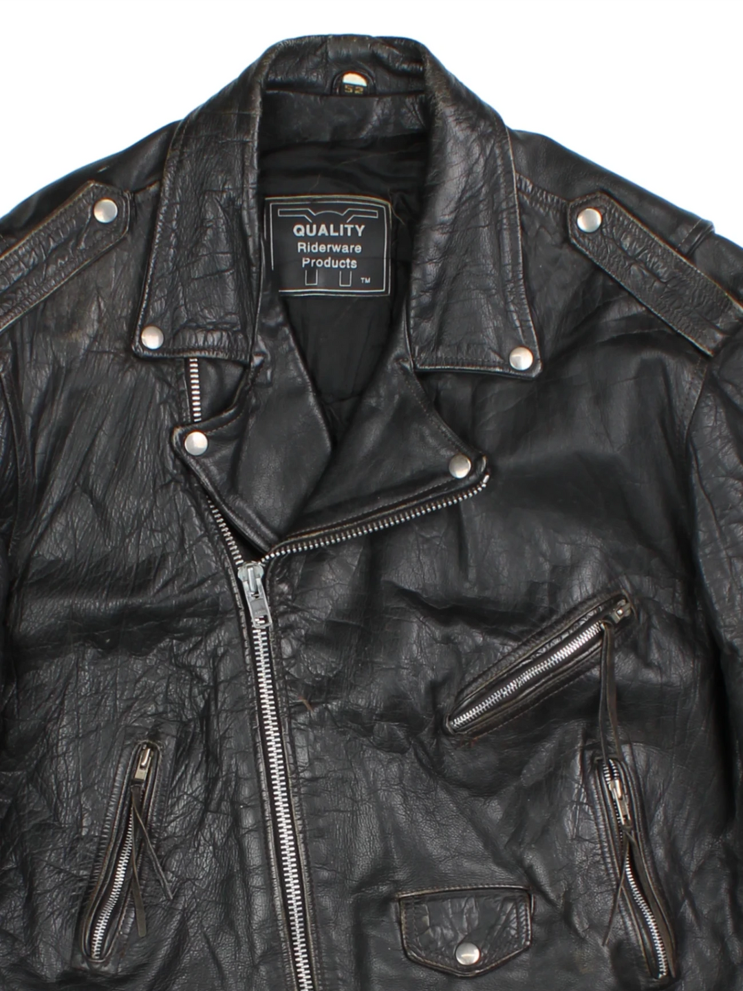 Leather Biker Jacket (Size XXL)