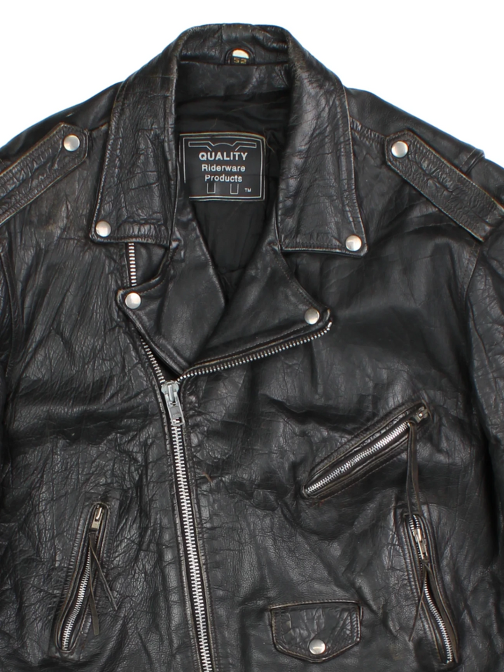 Leather Biker Jacket (Size XXL)