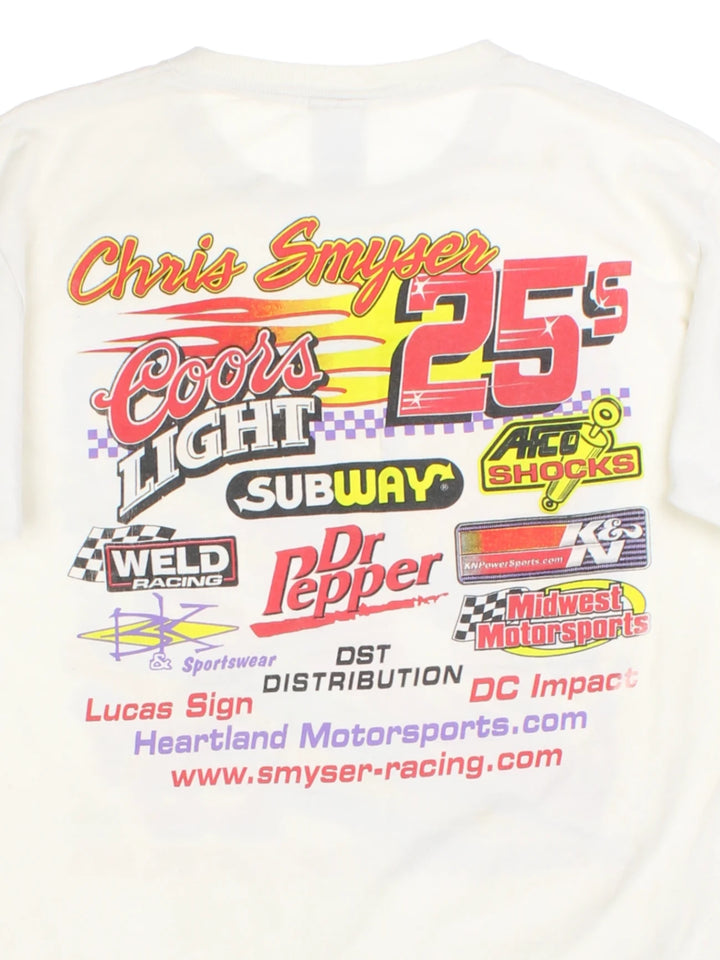 Chris Smyser Racing Car Graphic T Shirt (Size M)