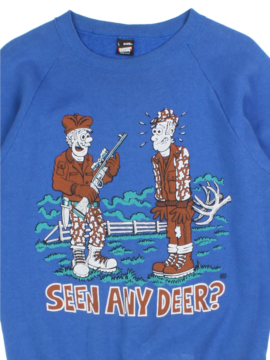 90's Hunting Graphic Sweatshirt (Size S)