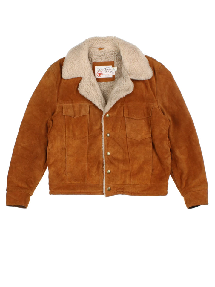 Shearling Suede Trucker Jacket (Size L)