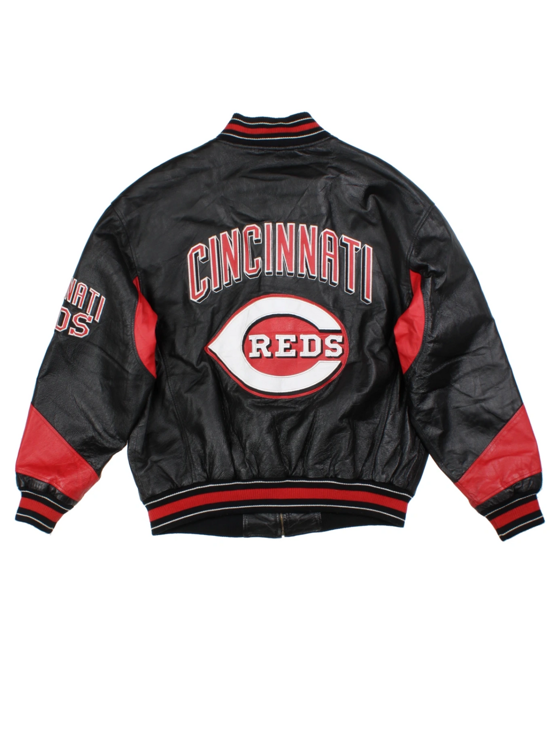 90's Cincinnati Reds Leather Varsity Jacket (Size XL)