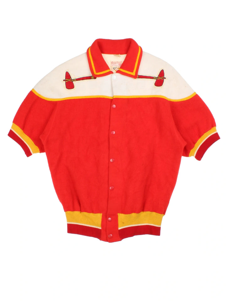 70's Short Sleeve Indians Varsity Jacket (Size M)