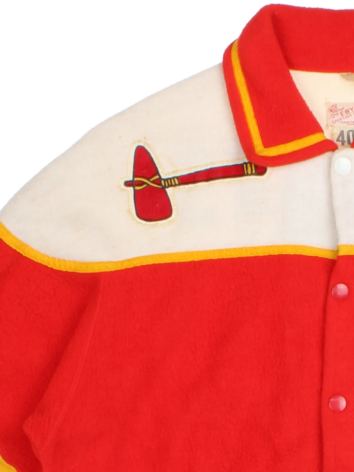 70's Short Sleeve Indians Varsity Jacket (Size M)