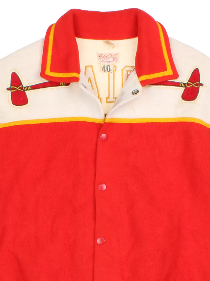 70's Short Sleeve Indians Varsity Jacket (Size M)