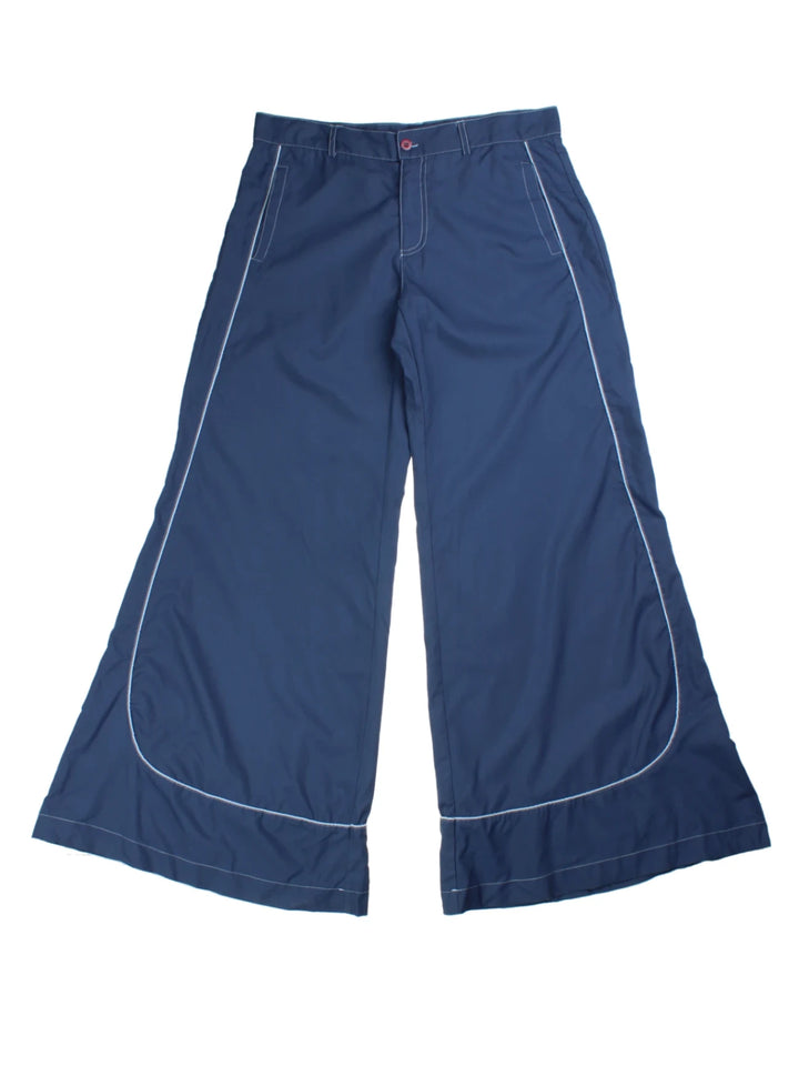 Y2K Fishbone Wide Leg Rave Trousers (Size XL)